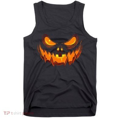 Scary Spooky Jack O Lantern Face Pumpkin Halloween Tank Top