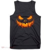 Scary Spooky Jack O Lantern Face Pumpkin Halloween Tank Top thumb 0