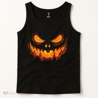 Scary Spooky Jack O Lantern Face Pumpkin Halloween Tank Top thumb 2