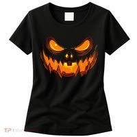 Scary Spooky Jack O Lantern Face Pumpkin Halloween Women's T-Shirt thumb 0