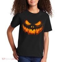 Scary Spooky Jack O Lantern Face Pumpkin Halloween Kids T-Shirt thumb 2