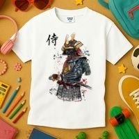 Samurai Spirit Japanese Style Kids T-Shirt thumb 3