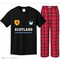 Scotland Sportssoccer Jersey Flag Football Kids Plaid Pajama Set thumb 0