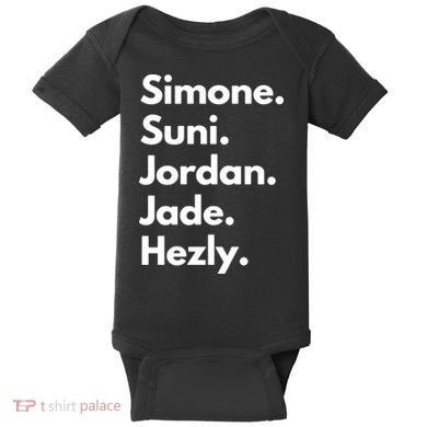 Simone. Suni. Jordan. Jade. Hezly Baby Bodysuit