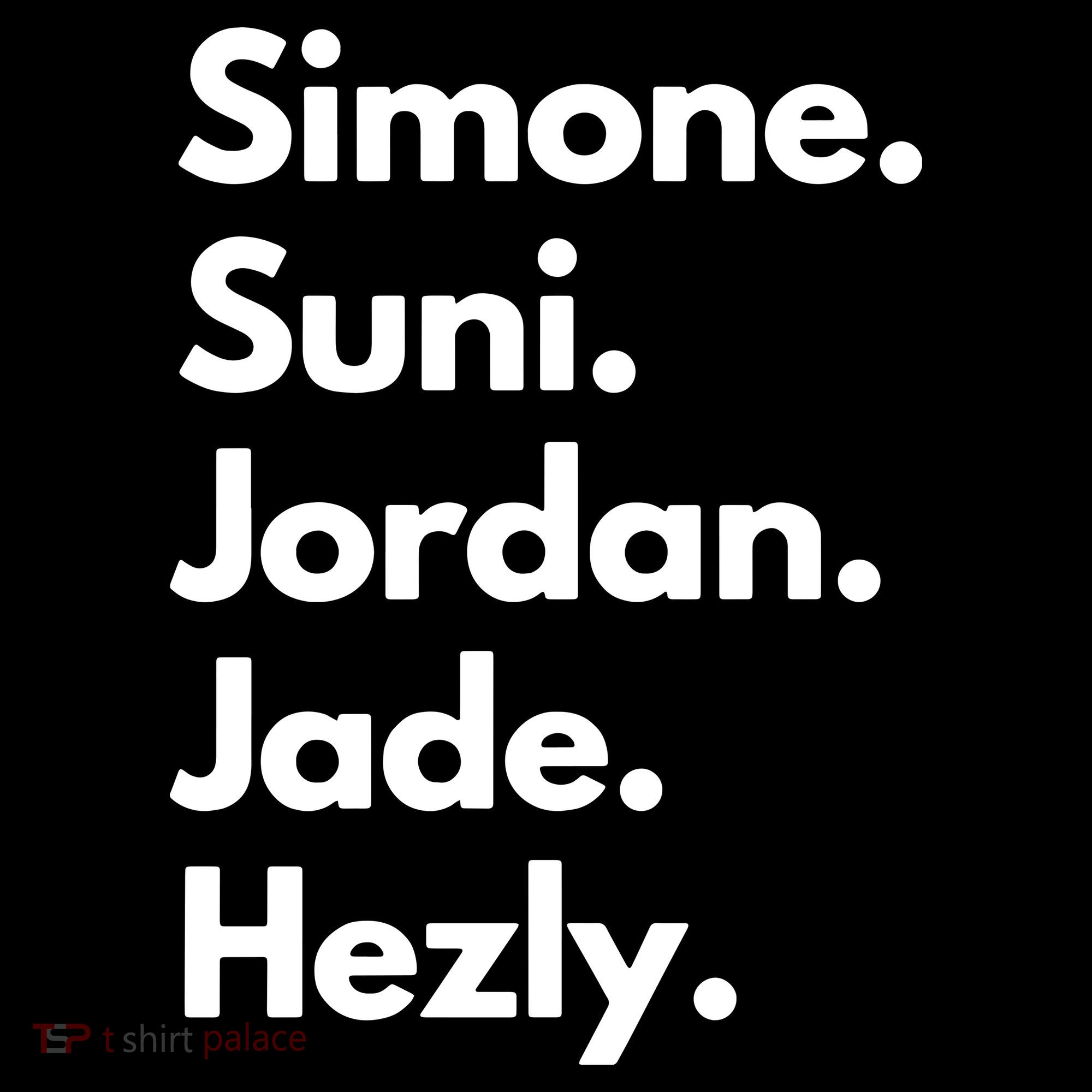 Simone. Suni. Jordan. Jade. Hezly Baby Bodysuit