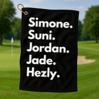 Simone. Suni. Jordan. Jade. Hezly Golf Towel thumb 1