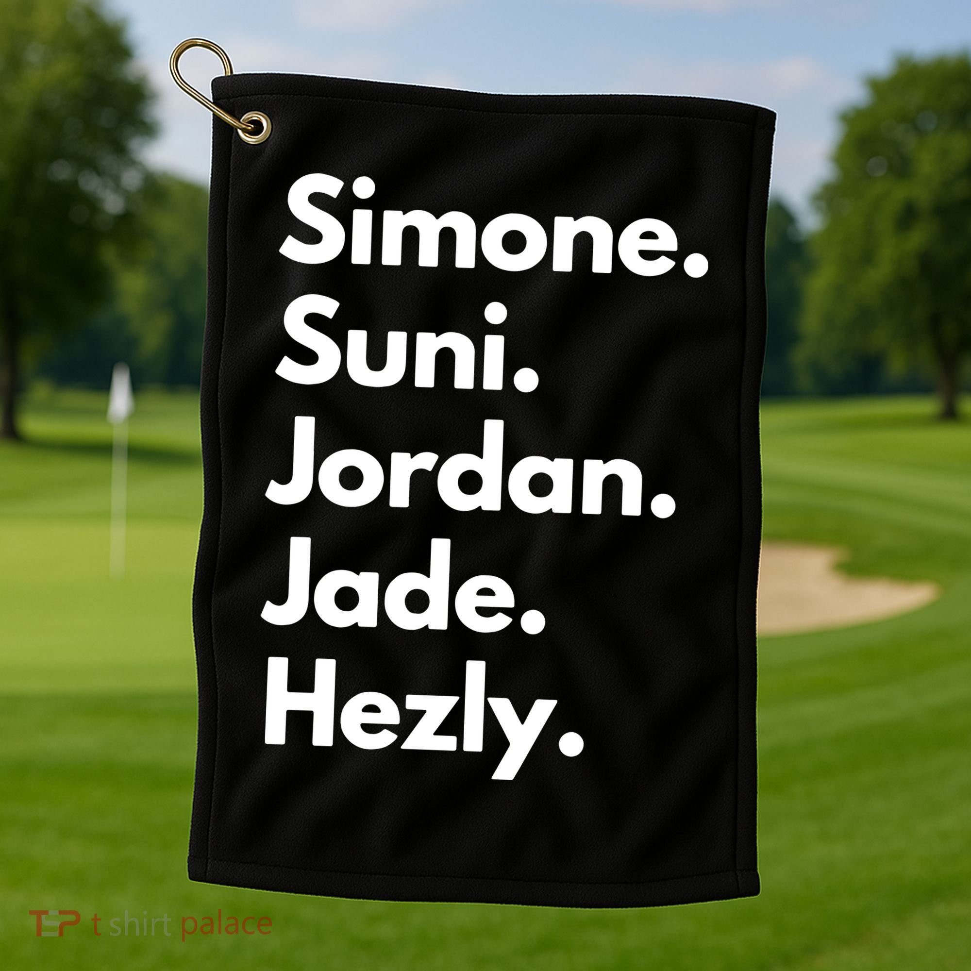 Simone. Suni. Jordan. Jade. Hezly Golf Towel