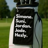 Simone. Suni. Jordan. Jade. Hezly Golf Towel thumb 2