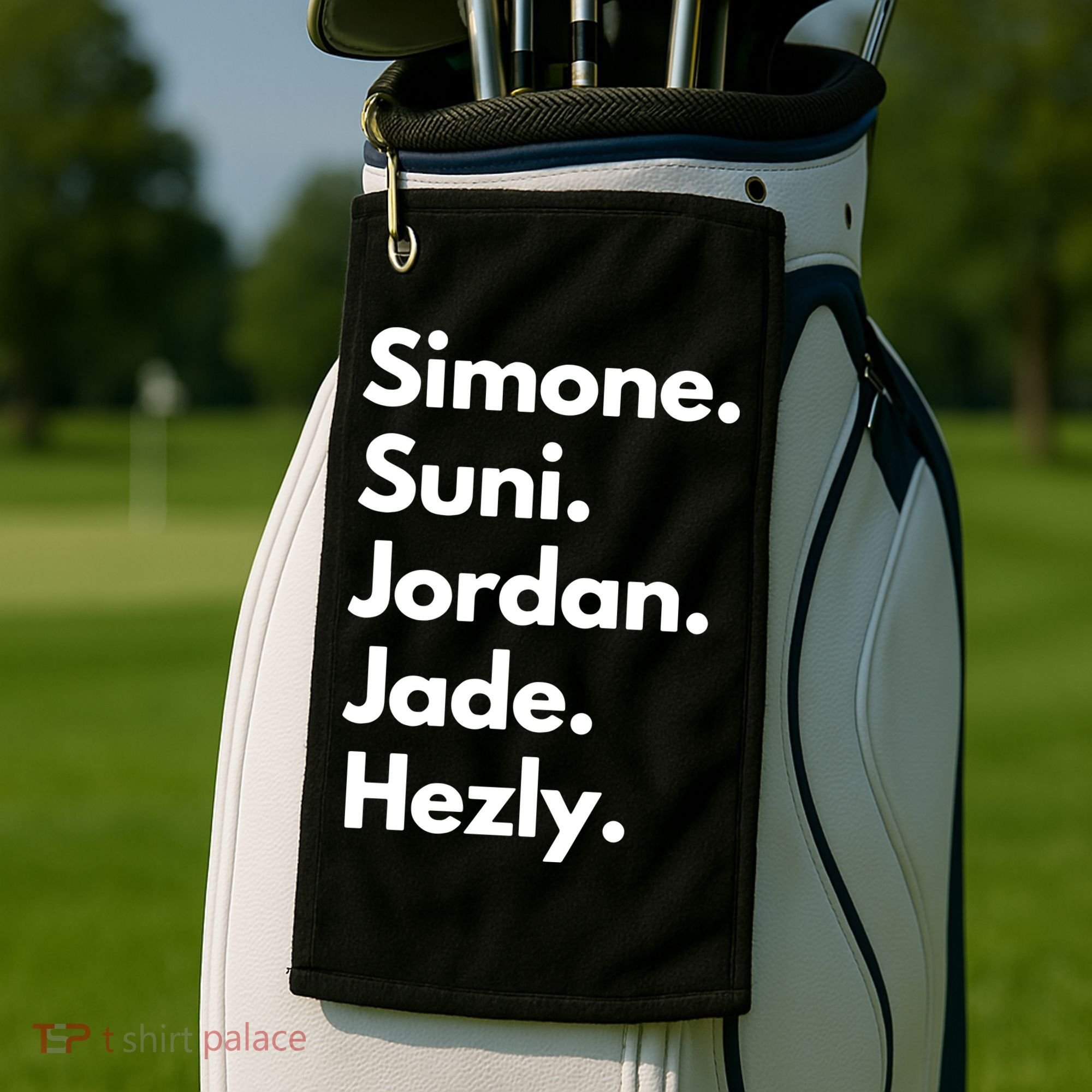 Simone. Suni. Jordan. Jade. Hezly Golf Towel