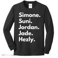 Simone. Suni. Jordan. Jade. Hezly Kids Long Sleeve Shirt thumb 0