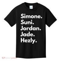 Simone. Suni. Jordan. Jade. Hezly Kids T-Shirt thumb 0