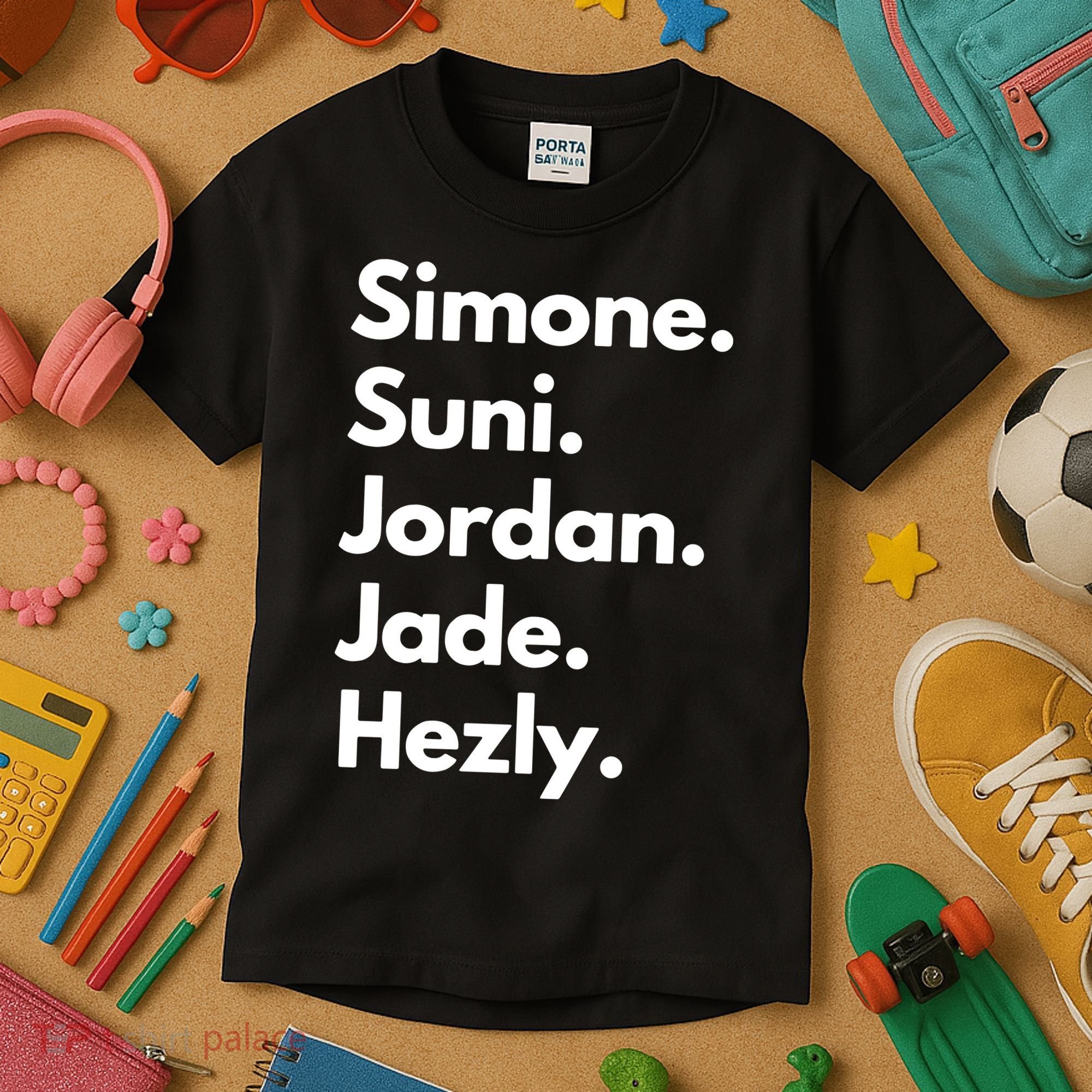 Simone. Suni. Jordan. Jade. Hezly Kids T-Shirt