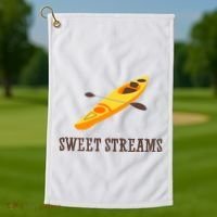 Sweet Streams Kayak Canoeing Boat Golf Towel thumb 1