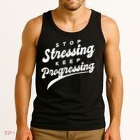 Stop Stressing Keep Progressing Quote Tank Top thumb 3