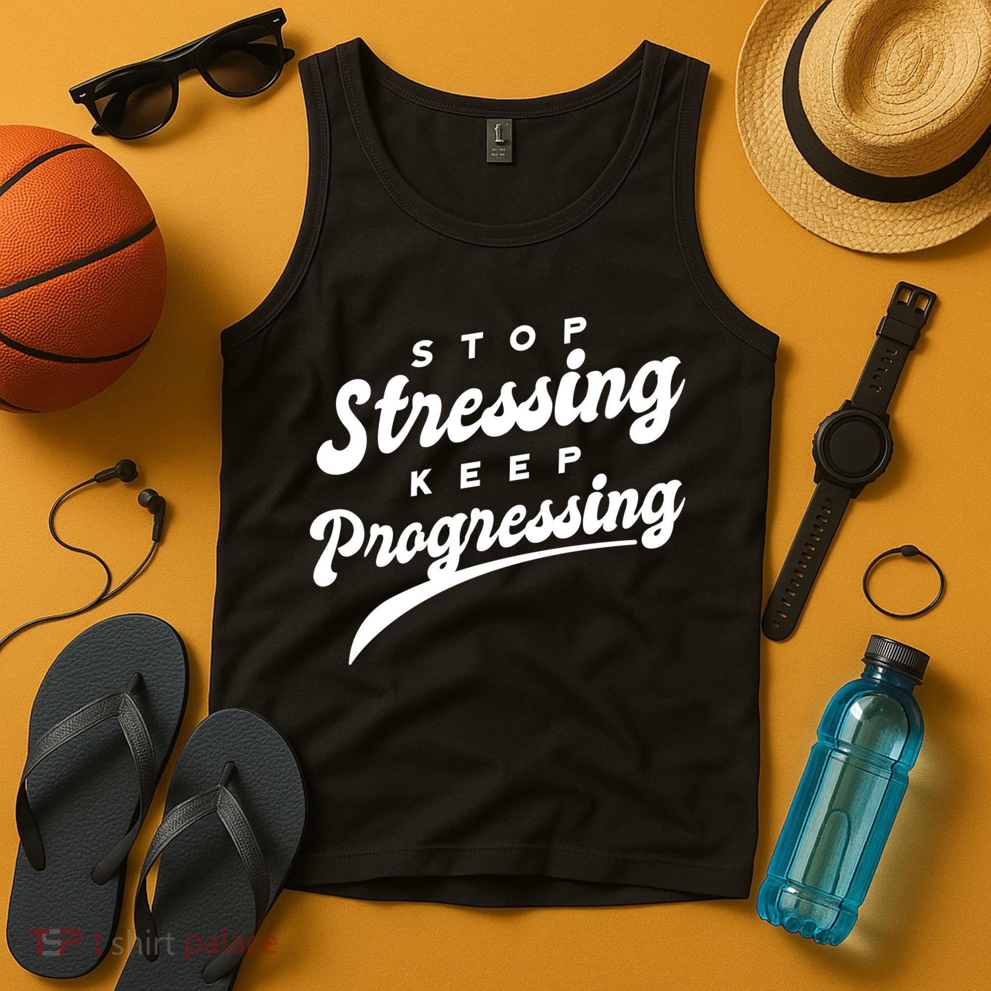 Stop Stressing Keep Progressing Quote Tank Top