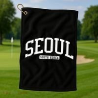 Seoul South Korea College Golf Towel thumb 1