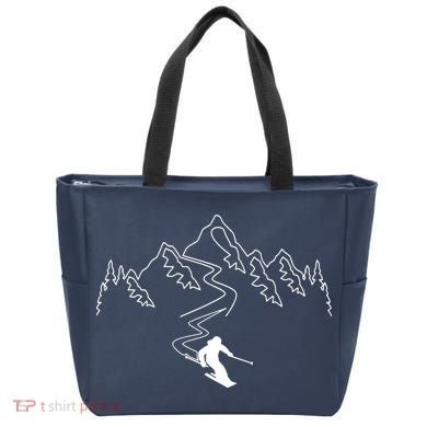 Skiing Tote Bag