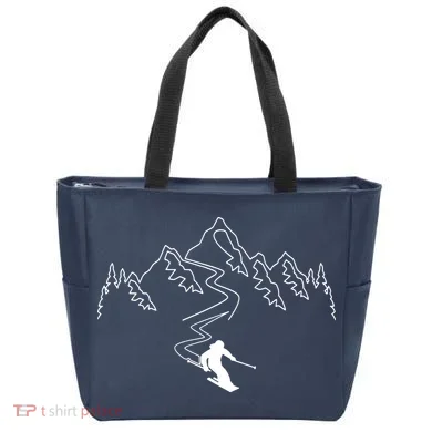 Skiing Tote Bag