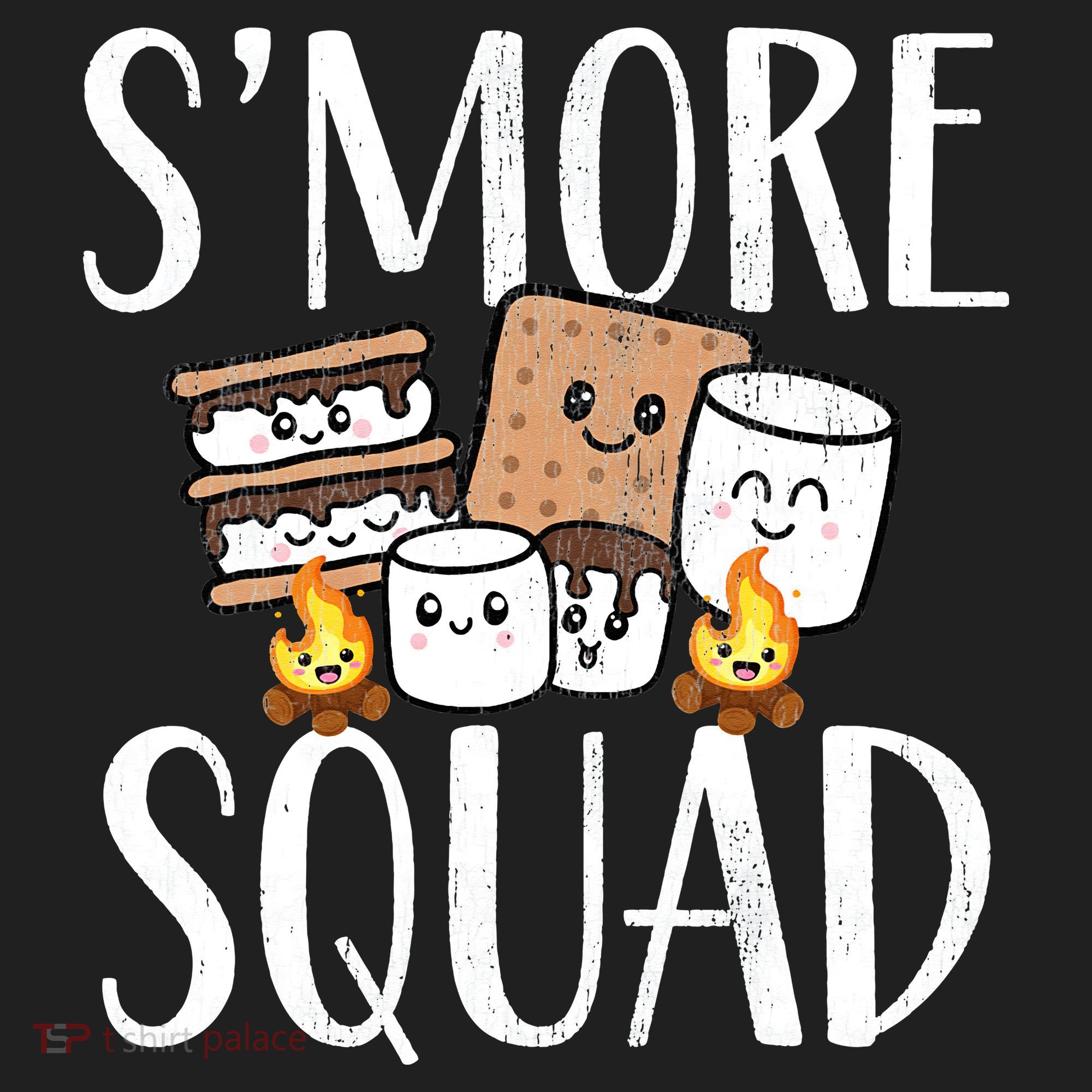 Smore Squad Kawaii S'more Camping Team distressed Women's Sweatshirt