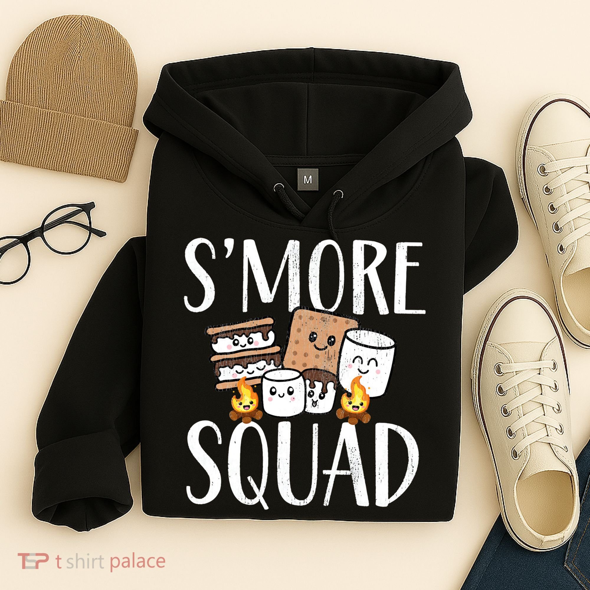 Smore Squad Kawaii S'more Camping Team distressed Hoodie