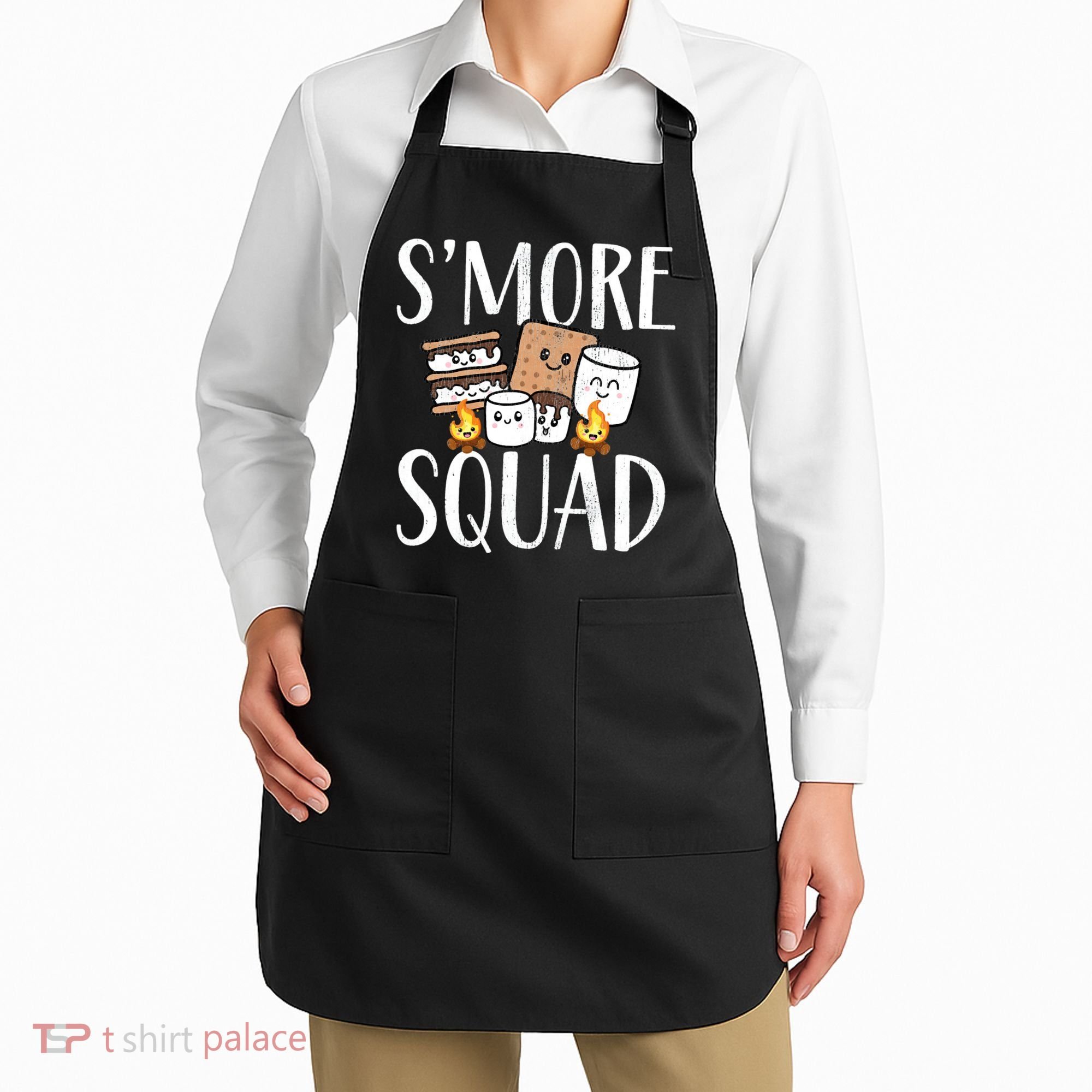 Smore Squad Kawaii S'more Camping Team distressed Apron
