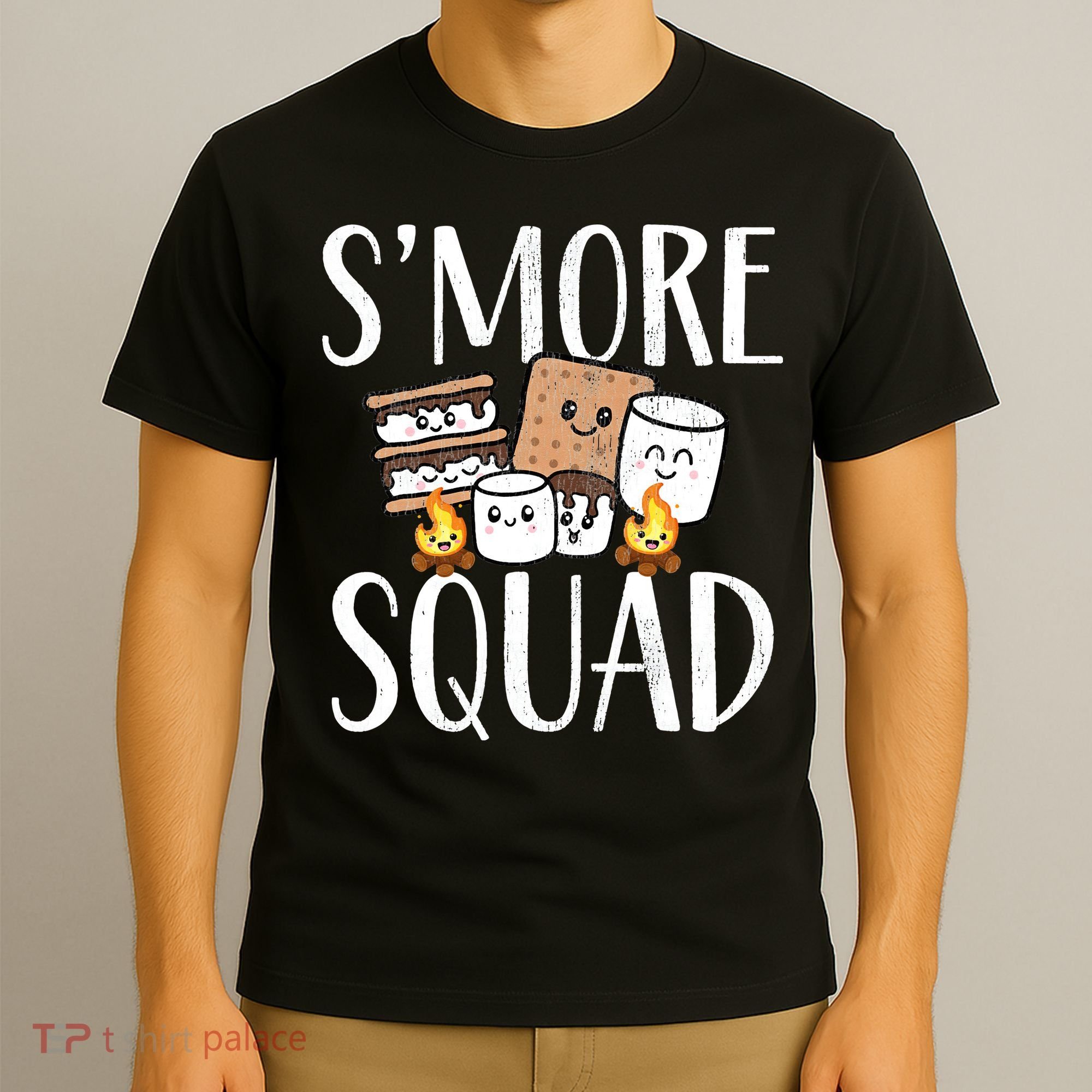 Smore Squad Kawaii S'more Camping Team distressed T-Shirt
