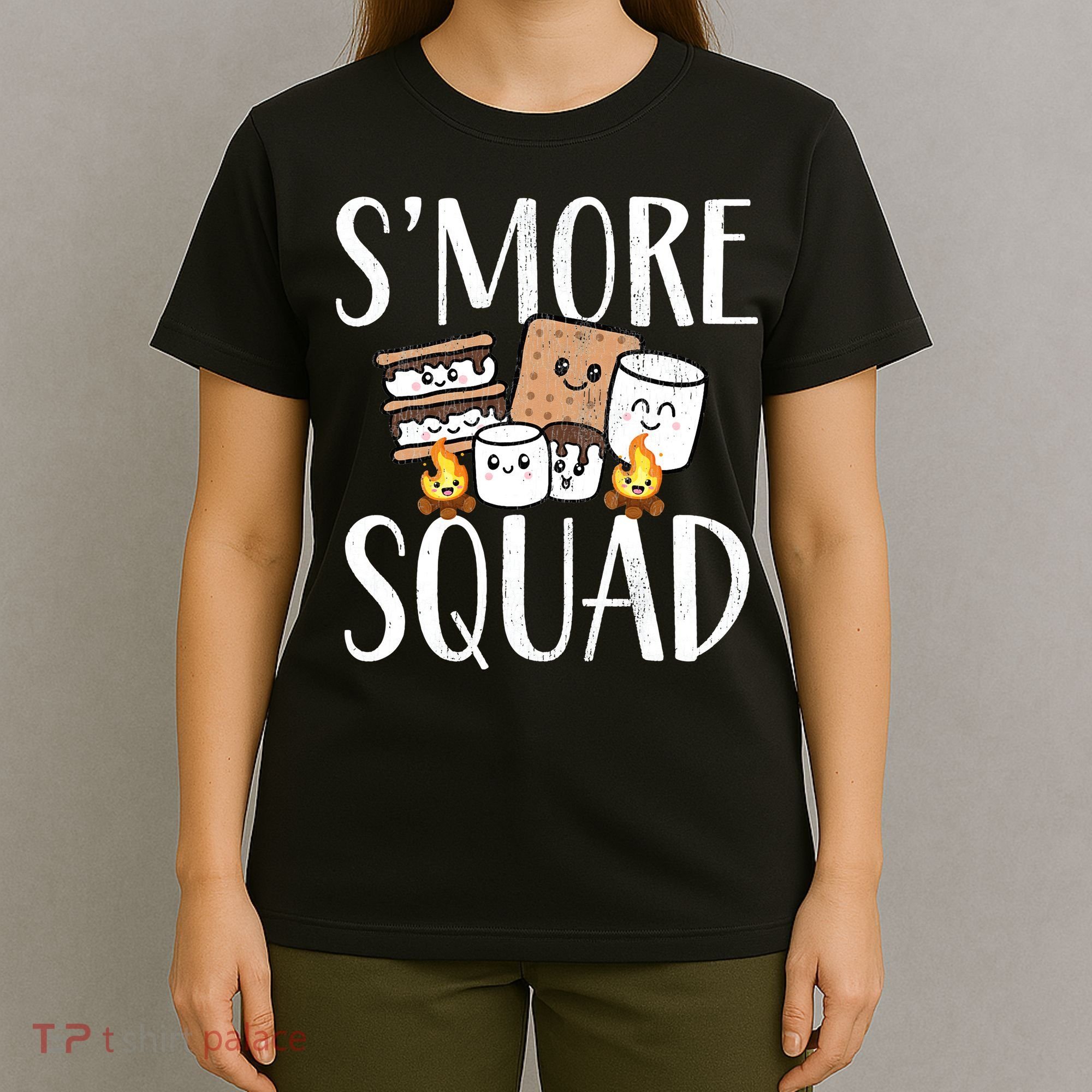 Smore Squad Kawaii S'more Camping Team distressed T-Shirt