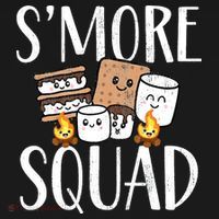 Smore Squad Kawaii S'more Camping Team distressed Button thumb 1