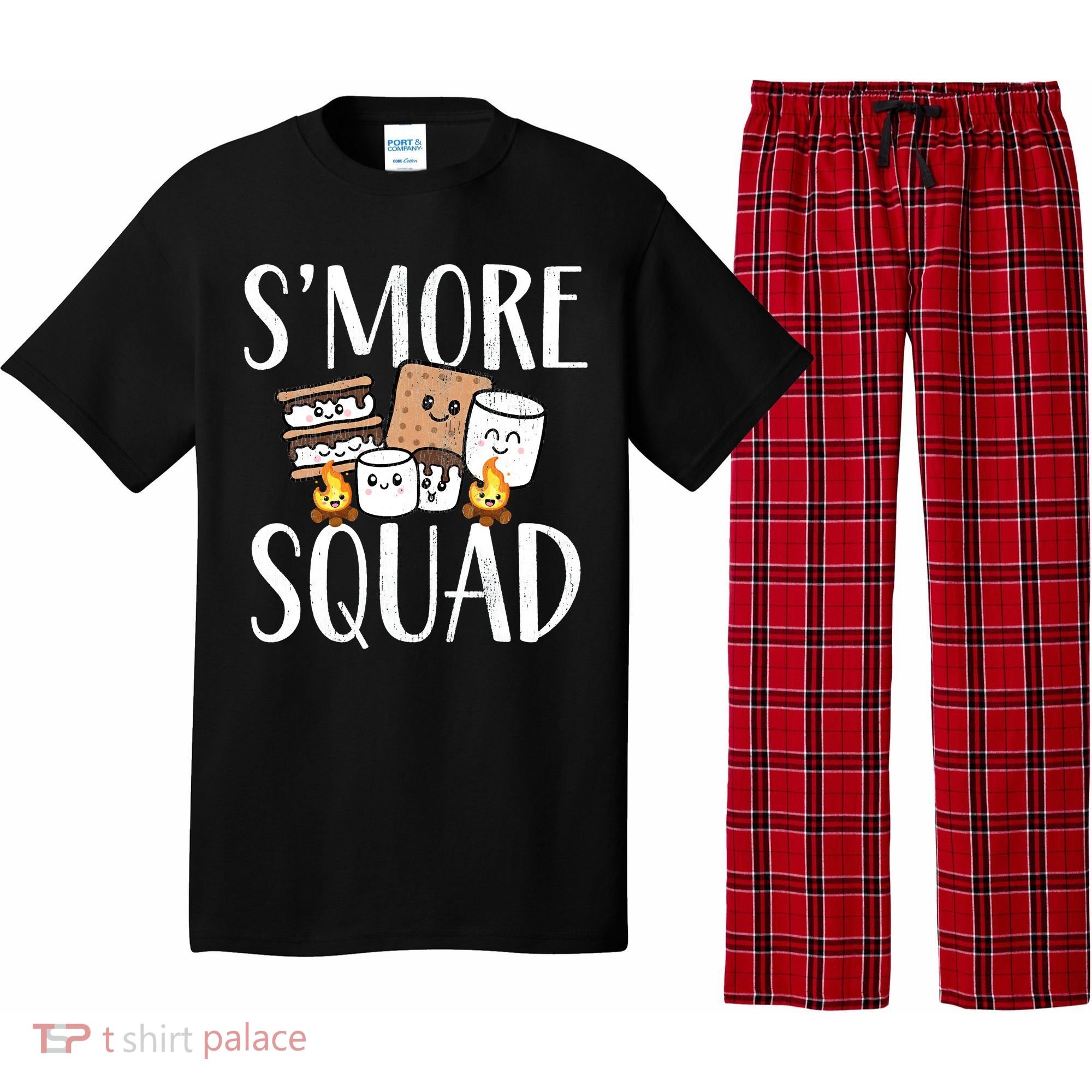 Smore Squad Kawaii S'more Camping Team distressed Pajama Set