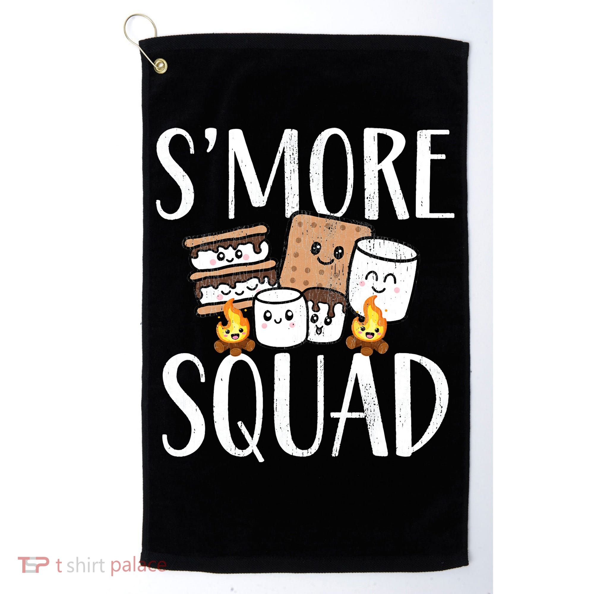 Smore Squad Kawaii S'more Camping Team distressed Golf Towel
