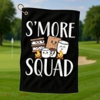 Smore Squad Kawaii S'more Camping Team distressed Golf Towel thumb 1