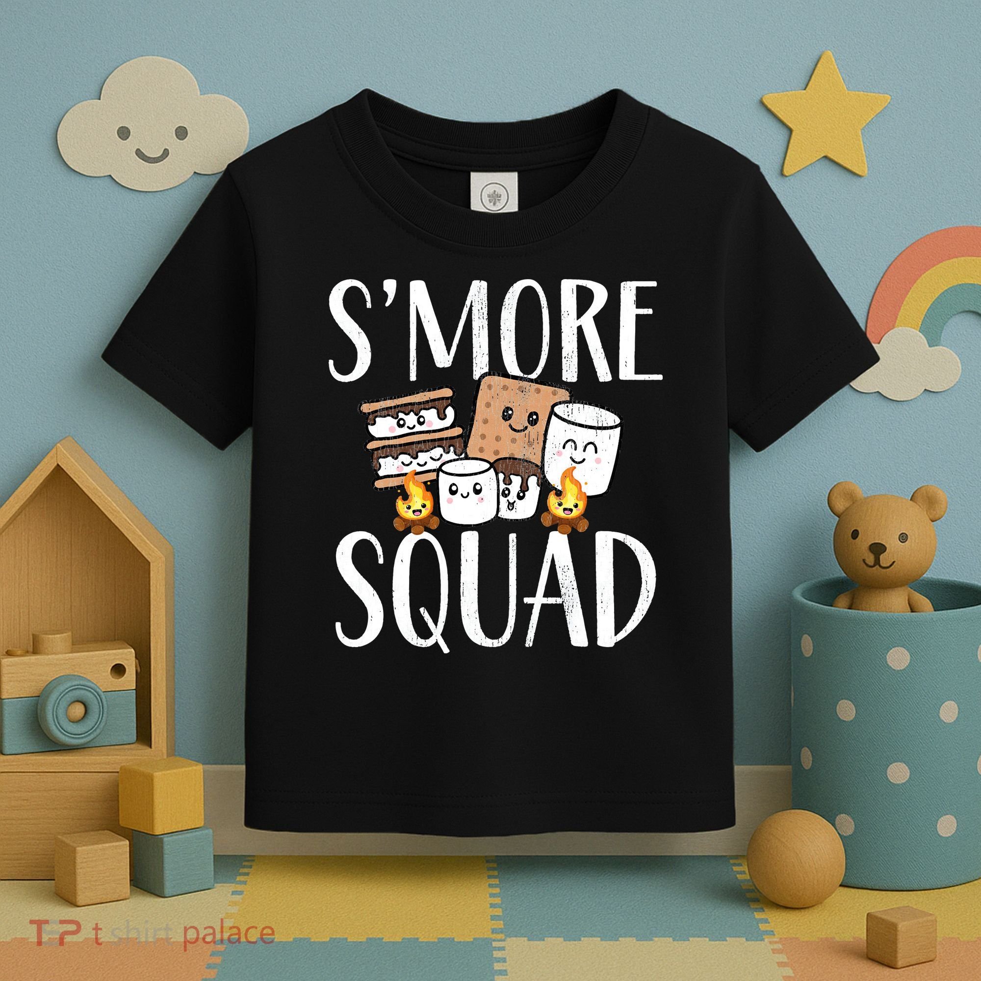 Smore Squad Kawaii S'more Camping Team distressed Toddler T-Shirt
