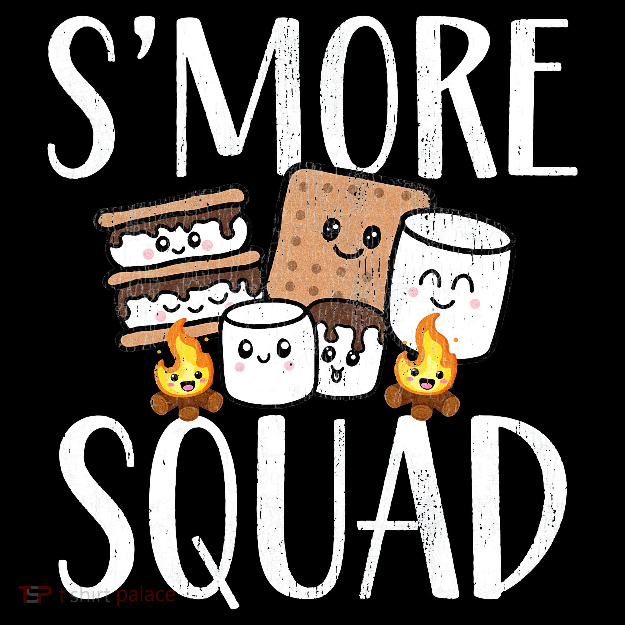 Smore Squad Kawaii S'more Camping Team distressed Toddler T-Shirt