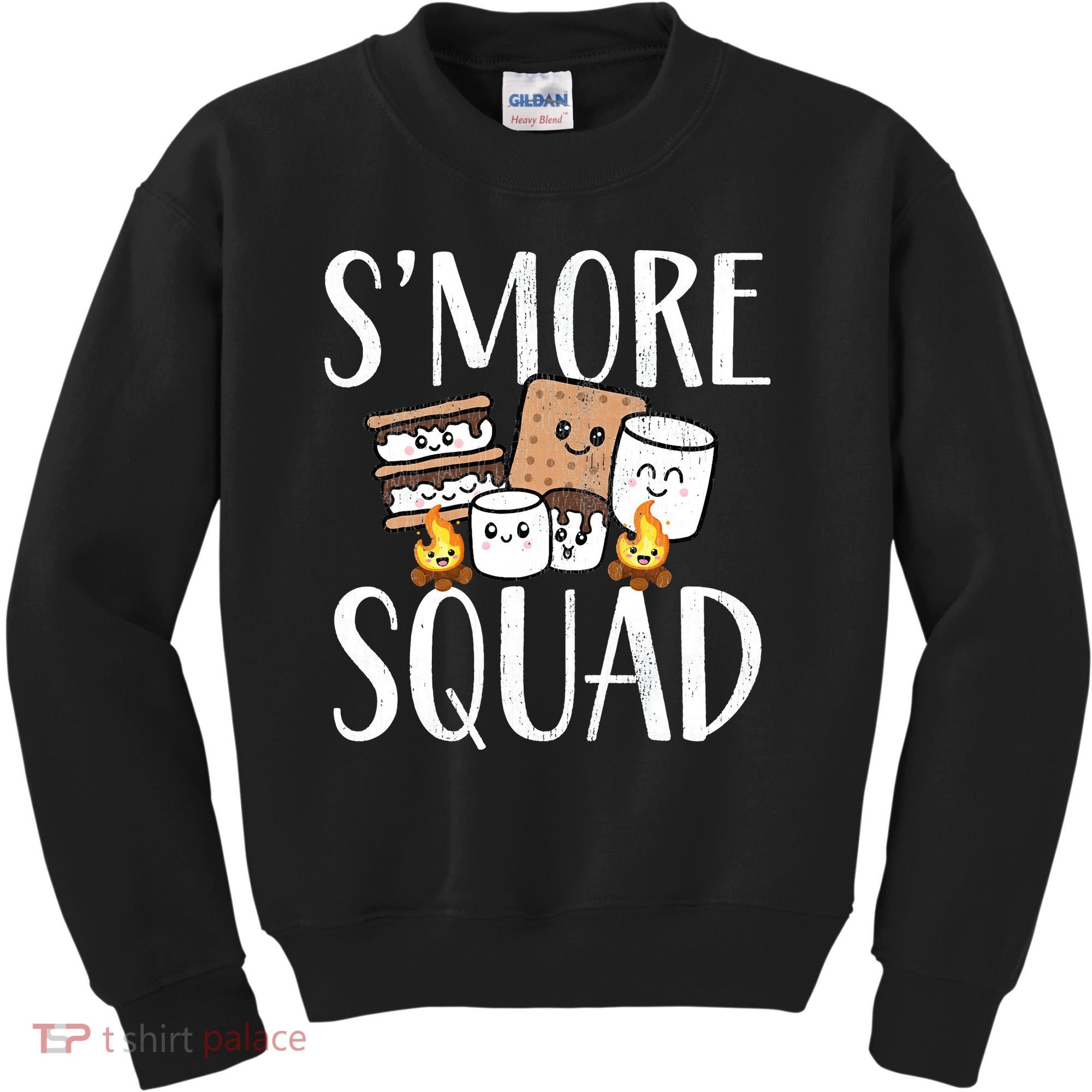 Smore Squad Kawaii S'more Camping Team distressed Kids Sweatshirt