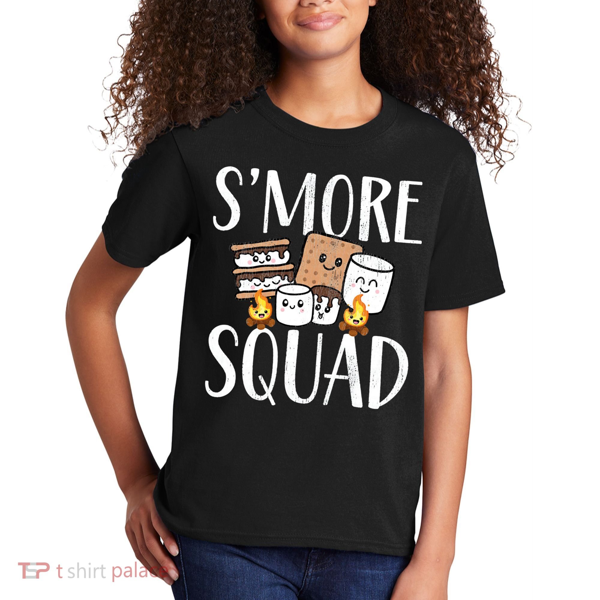 Smore Squad Kawaii S'more Camping Team distressed Kids T-Shirt