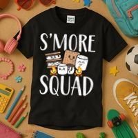 Smore Squad Kawaii S'more Camping Team distressed Kids T-Shirt thumb 3