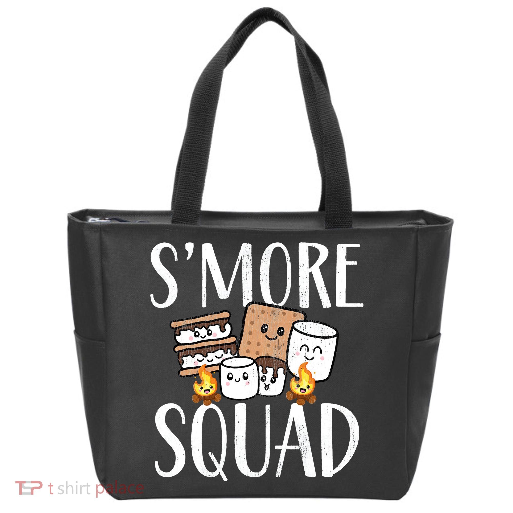 Smore Squad Kawaii S'more Camping Team distressed Tote Bag