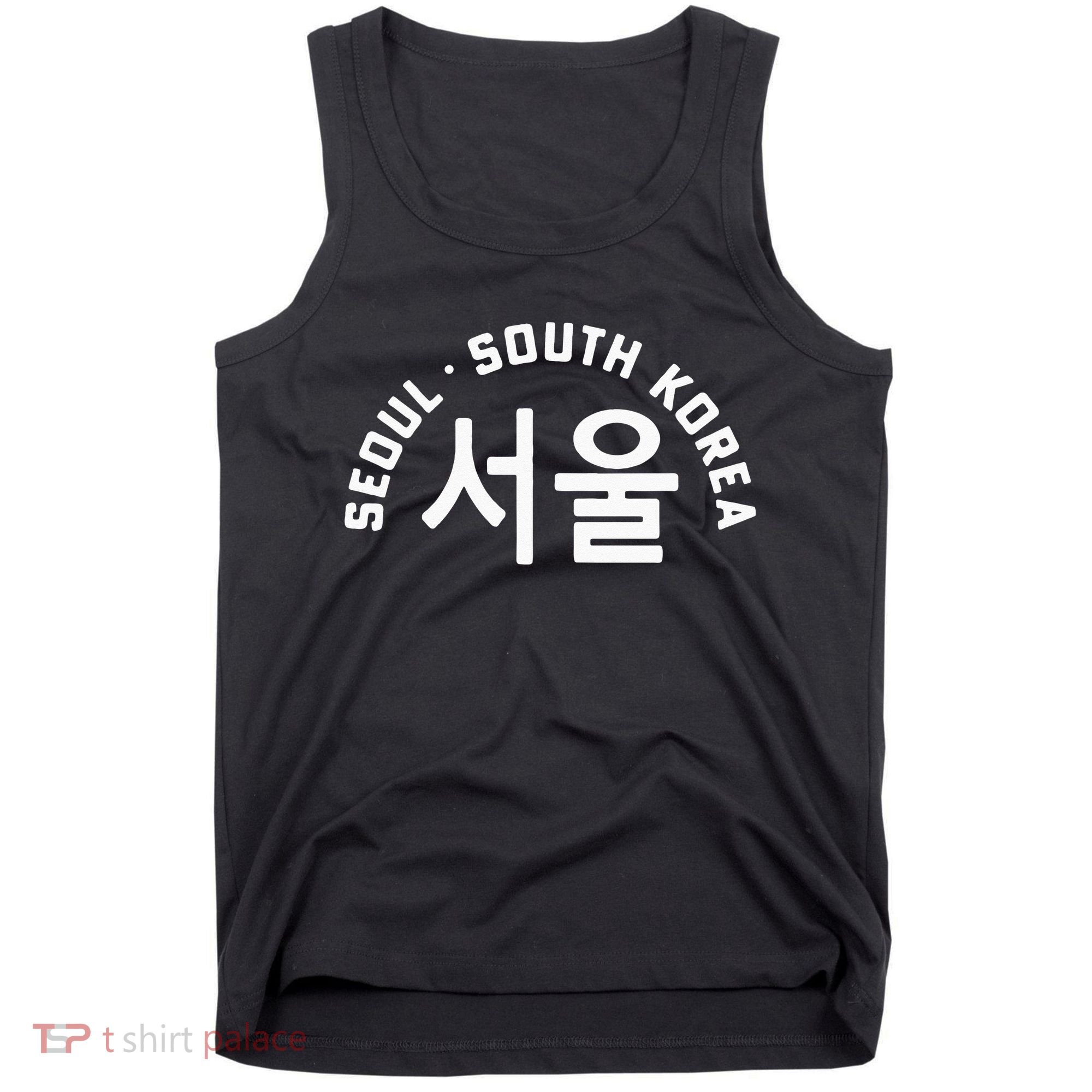 Seoul South Korea Korean Hangul College Style Retro Tank Top