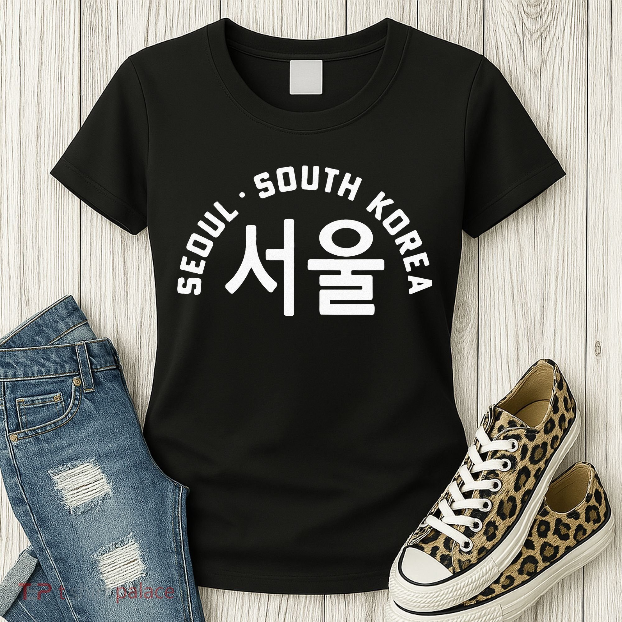Seoul South Korea Korean Hangul College Style Retro Women's T-Shirt