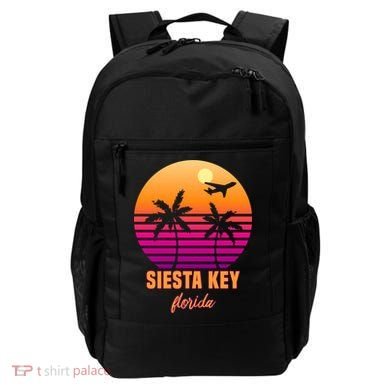 Summer, Siesta Key Florida Vintage Retro Sunset Palm Tree Backpack