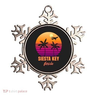 Summer, Siesta Key Florida Vintage Retro Sunset Palm Tree Ornament