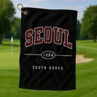 Seoul South Korea Golf Towel thumb 1