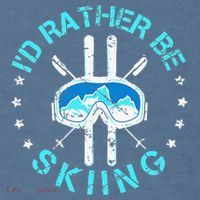 Skiing Skiing Lover I'd Rather Be Skiing Comfort Colors Garment-Dyed Hooded Sweatshirt thumb 2