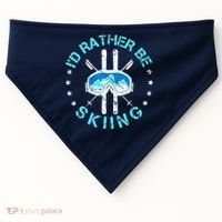 Skiing Skiing Lover I'd Rather Be Skiing USA-Made Doggie Bandana thumb 0