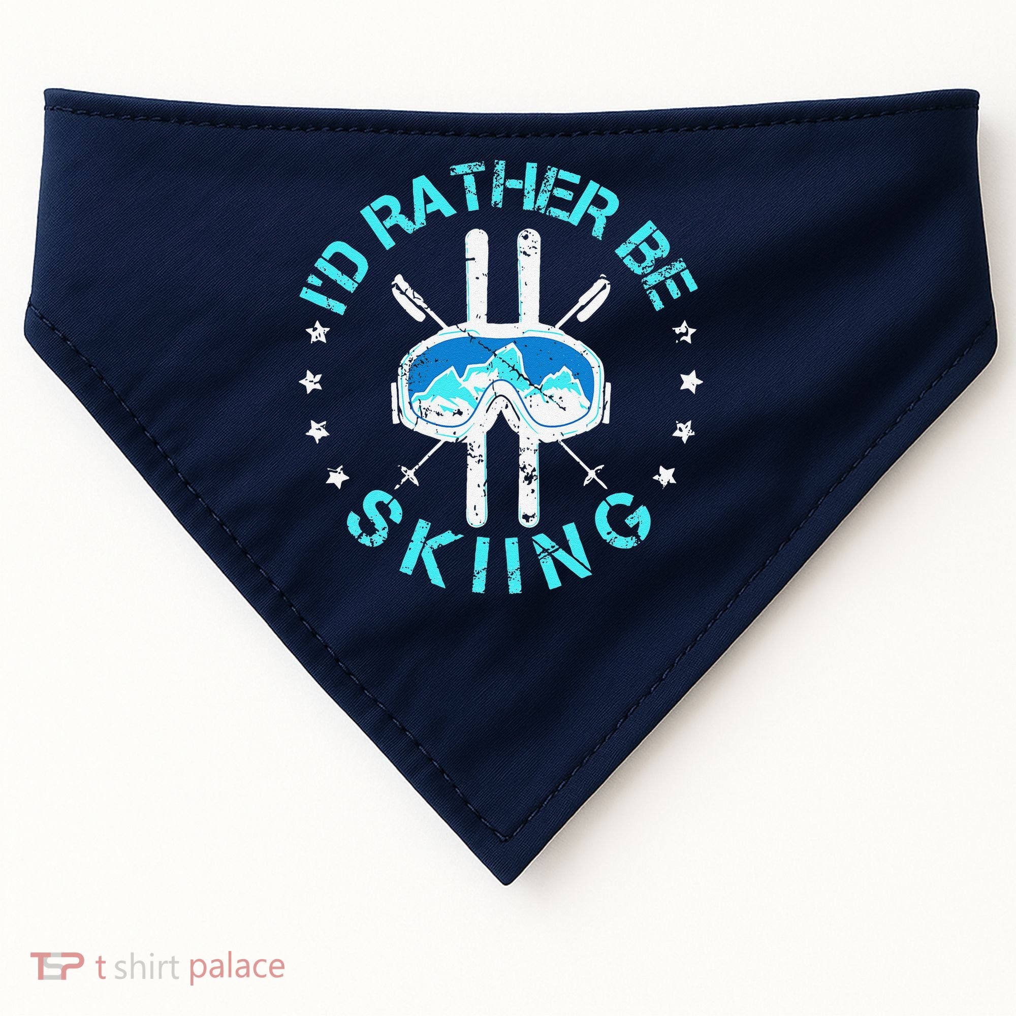 Skiing Skiing Lover I'd Rather Be Skiing USA-Made Doggie Bandana