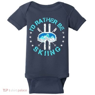 Skiing Skiing Lover I'd Rather Be Skiing Baby Bodysuit