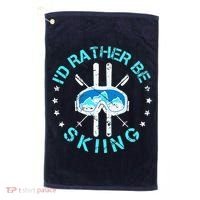 Skiing Skiing Lover I'd Rather Be Skiing Golf Towel thumb 0