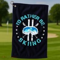 Skiing Skiing Lover I'd Rather Be Skiing Golf Towel thumb 1
