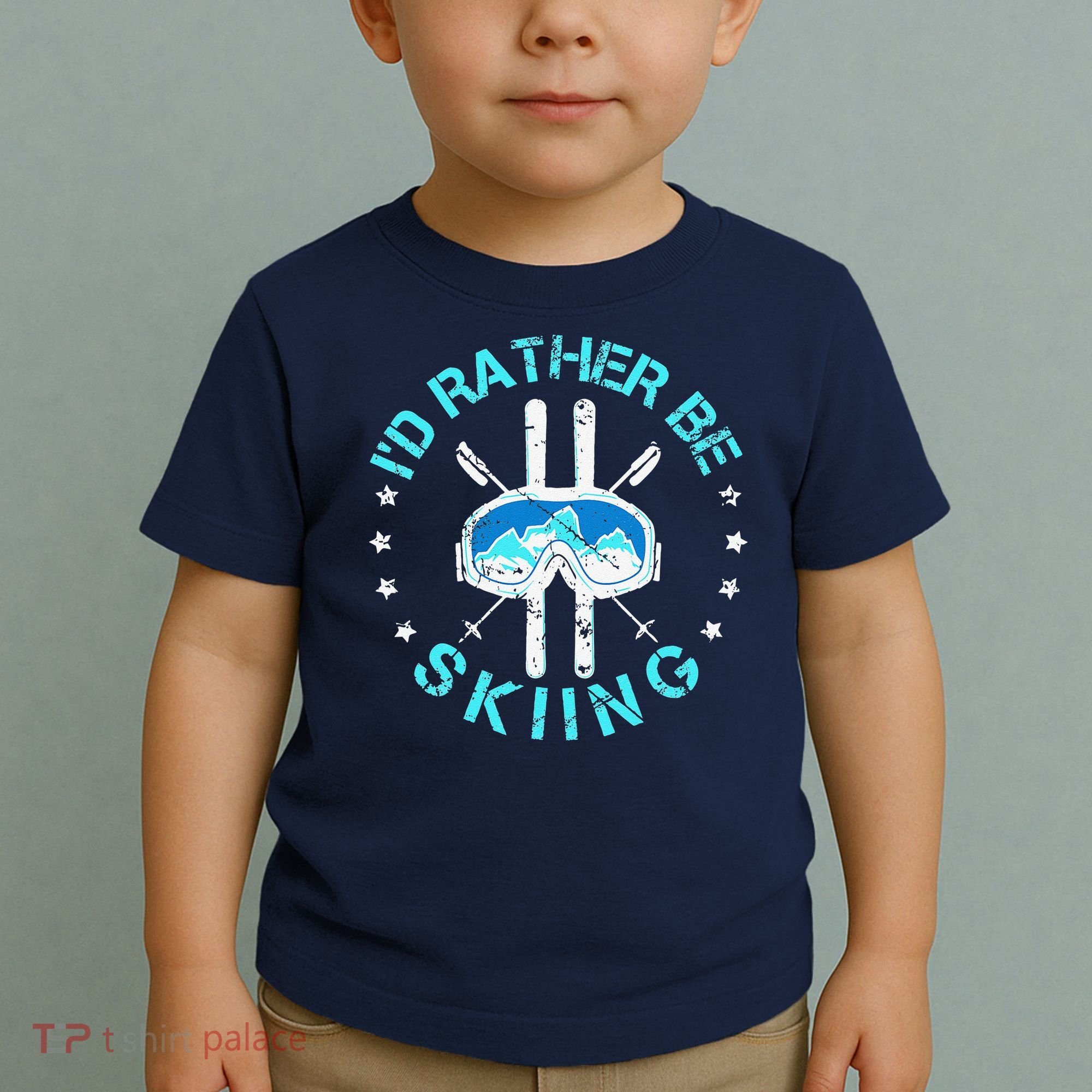 Skiing Skiing Lover I'd Rather Be Skiing Toddler T-Shirt
