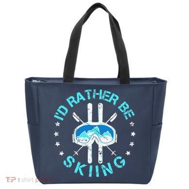 Skiing Skiing Lover I'd Rather Be Skiing Tote Bag